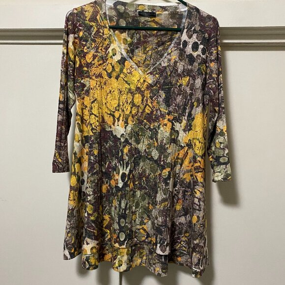 Nally & Millie USA, 3/4 length sleeve, fall colors tunic, size S - Picture 1 of 9
